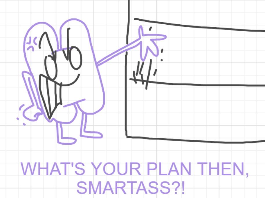 A panel from I've Been Everywhere, Man, episode nine of the Board Boards object show by Furretwalk/WalkingFurret.